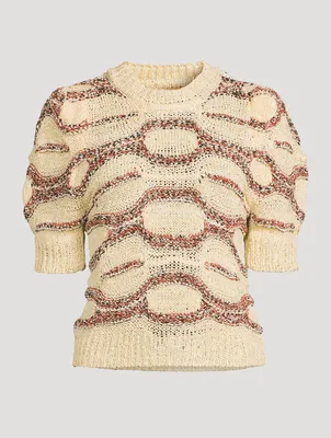 Alba Short-Sleeve Jacquard Sweater