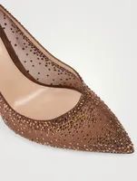 Rania Crystal Mesh And Suede Pumps