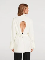 Open-Back Poplin Shirt