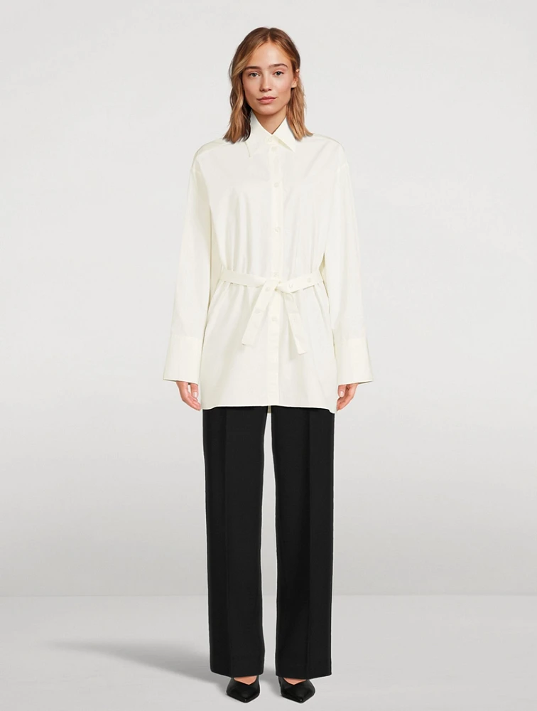 Open-Back Poplin Shirt