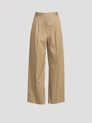 Pleated Wide-Leg Trousers