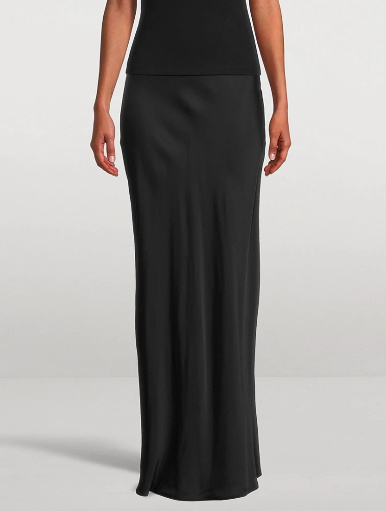 Long Satin Maxi Skirt