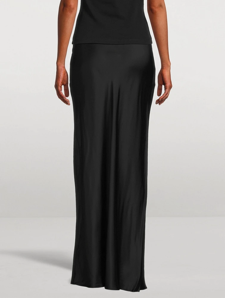 Long Satin Maxi Skirt