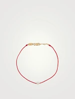 Shiny 18K Gold String Bracelet With Diamonds