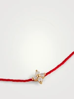 Shiny 18K Gold String Bracelet With Diamonds