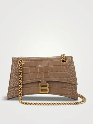 Small Crush Croc-Embossed Leather Shoulder Bag