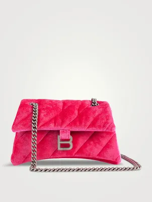 Small Crush Quilted Velvet Shoulder Bag