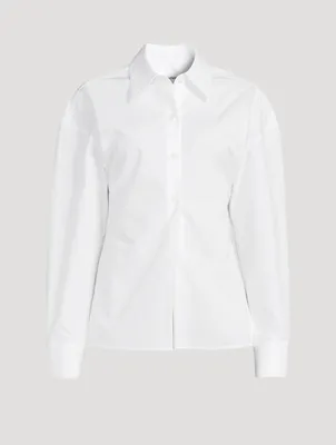 Cinched-Back Poplin Shirt