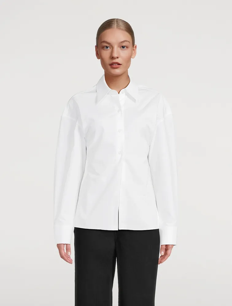 Cinched-Back Poplin Shirt