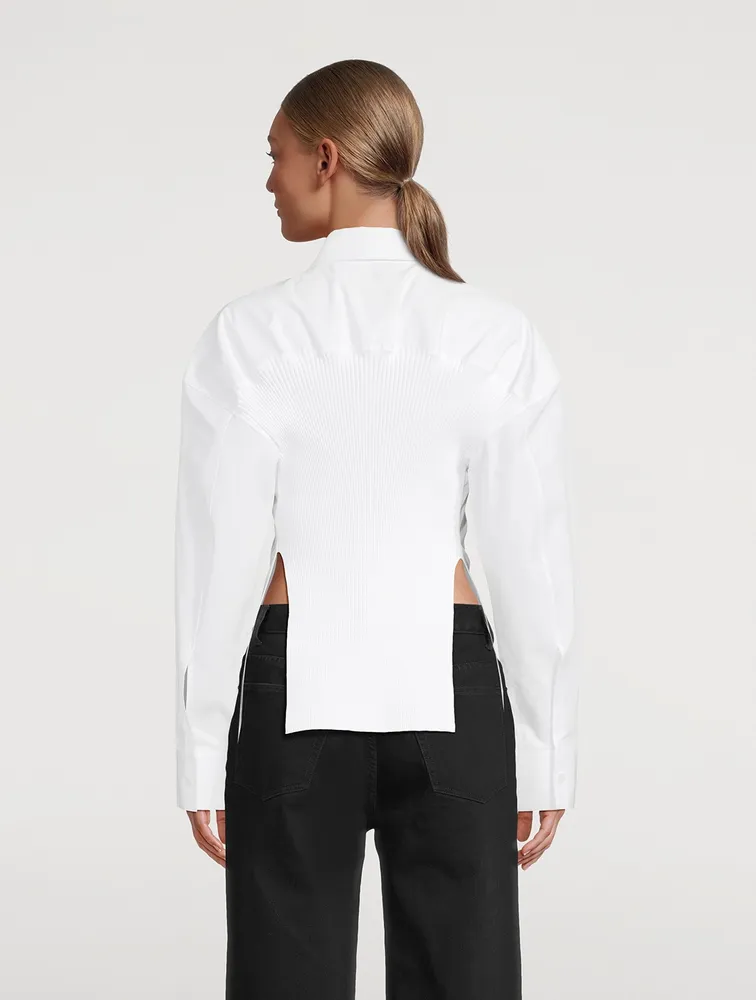 Cinched-Back Poplin Shirt