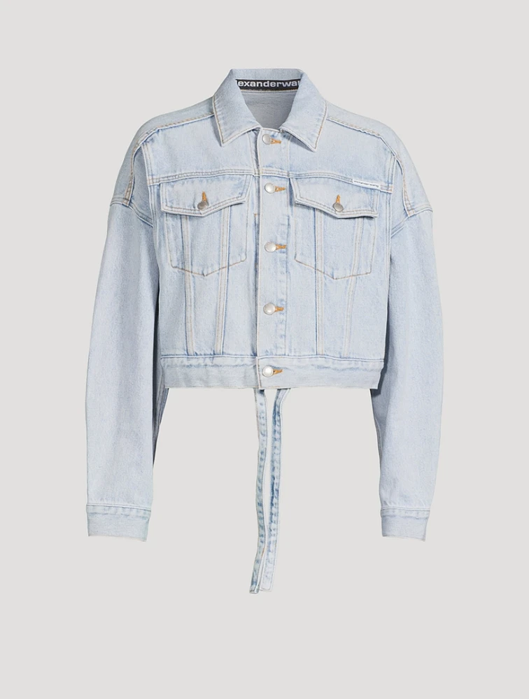 Drawstring Denim Jacket