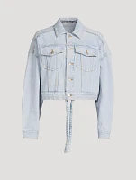 Drawstring Denim Jacket