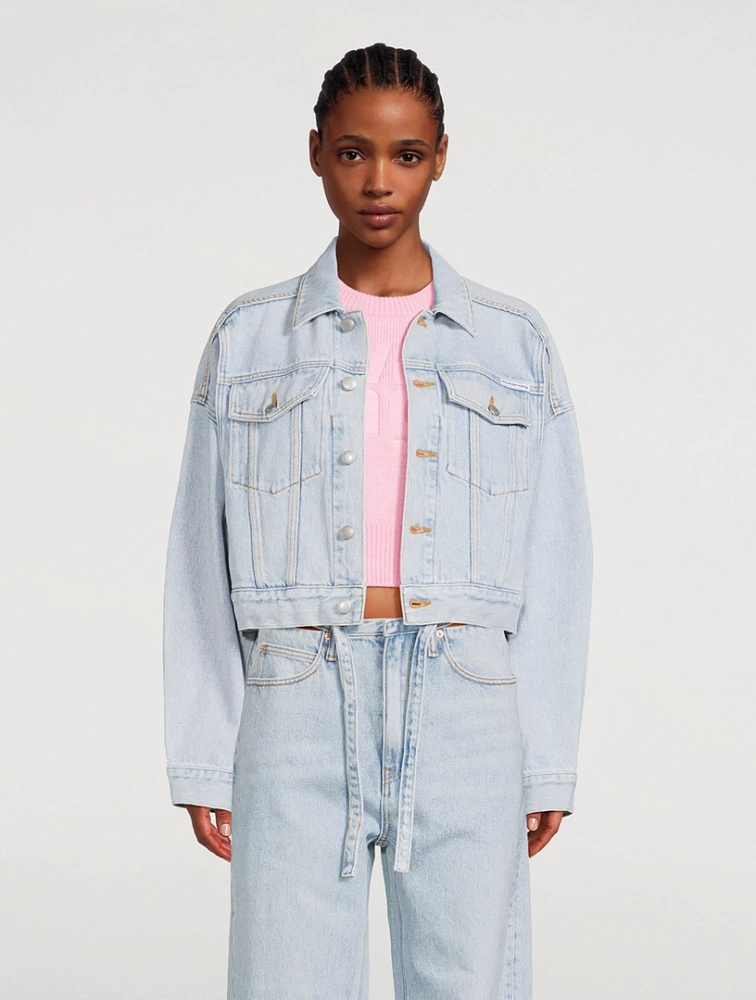 Drawstring Denim Jacket