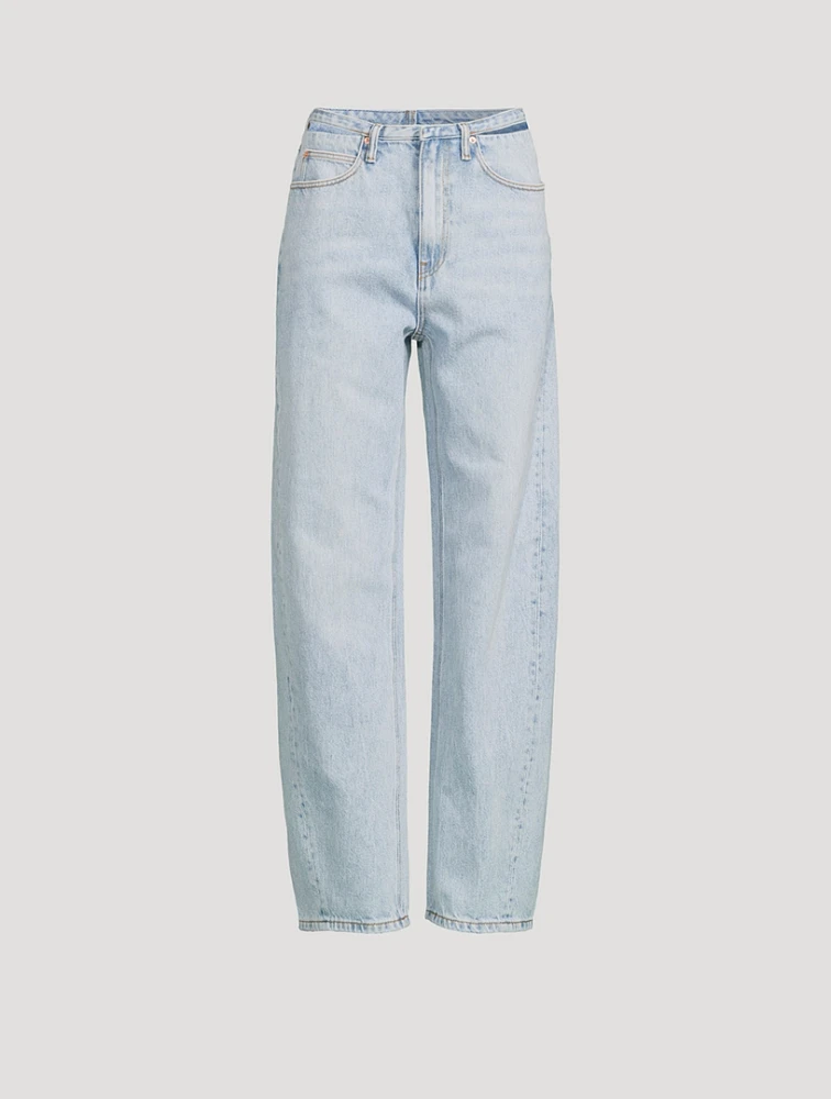 Balloon-Leg Jeans With Detachable Waistband