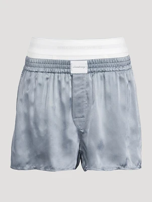 Shiny Cupro Logo Boxer Shorts