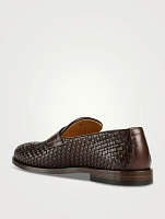 Woven Leather Penny Loafers