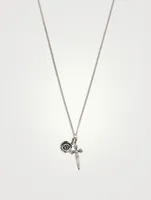 Dagger Rose Pendant Necklace