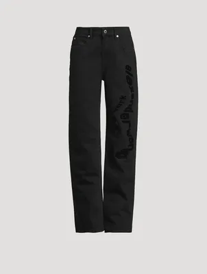 EZ Wavy Logo Straight-Leg Jeans