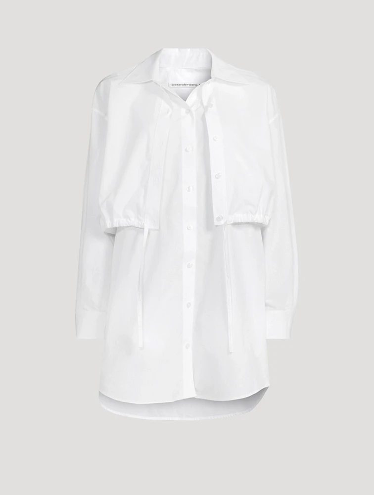 Layered Compact Cotton Shirt Dress