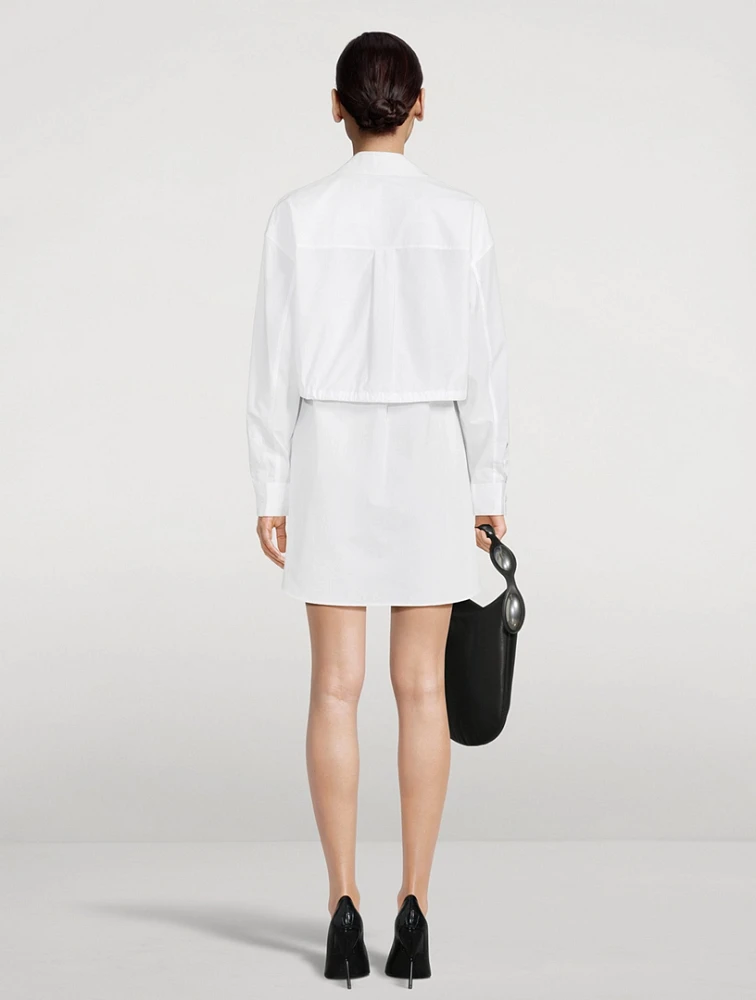 Layered Compact Cotton Shirt Dress