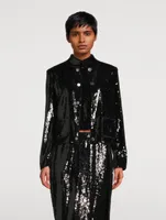 Recycled Sequin Cropped Jacket