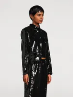 Recycled Sequin Cropped Jacket