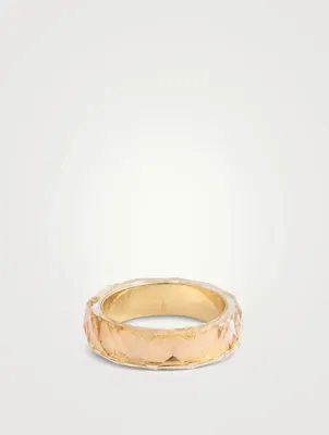 Thin Band With Translucent Citrine