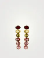 18K Gold Drop Earrings With Gemstones