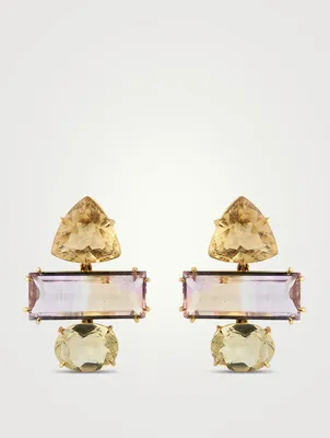 18K Gold Earrings With Gemstones