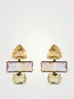 18K Gold Earrings With Gemstones