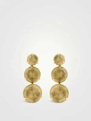 18K Gold Drop Earrings With Translucent Citrine