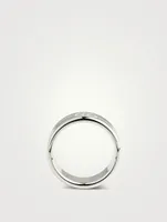 Diagonal Interlocking G Silver Ring