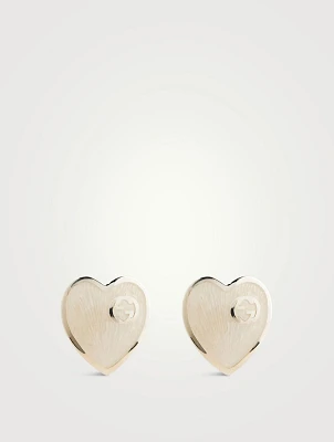 Gucci Heart Silver Stud Earrings
