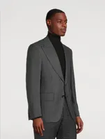 Wool Mohair And Silk Jacket Houndstooth Print