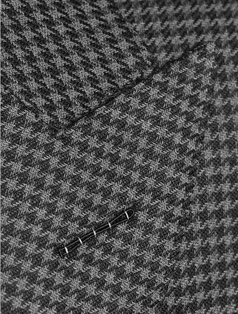 Wool Mohair And Silk Jacket Houndstooth Print