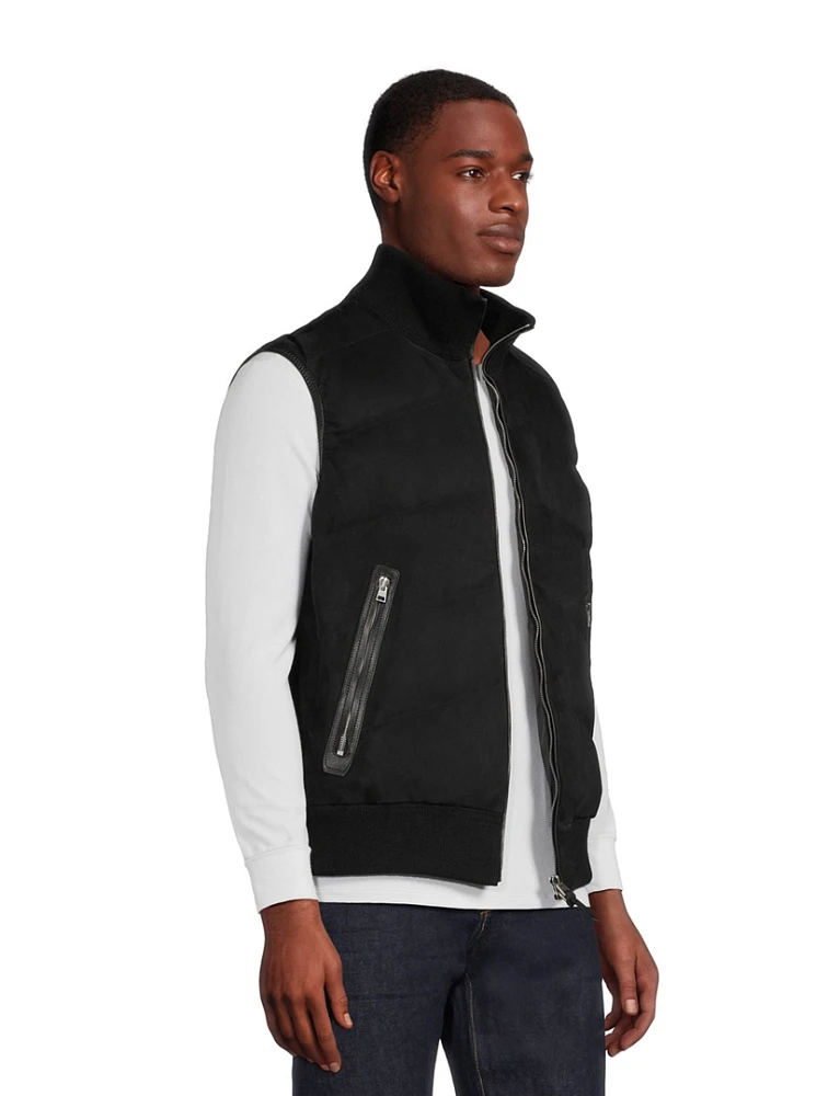 Nylon And Wool Cashmere Down Vest