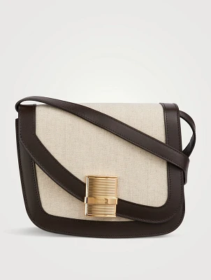 Small Fiamma Canvas And Leather Crossbody Bag