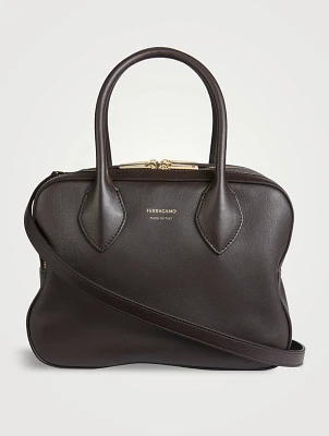 Small Star Leather Top Handle Bag