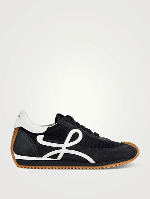 Nylon And Suede Flow Runner Sneakers