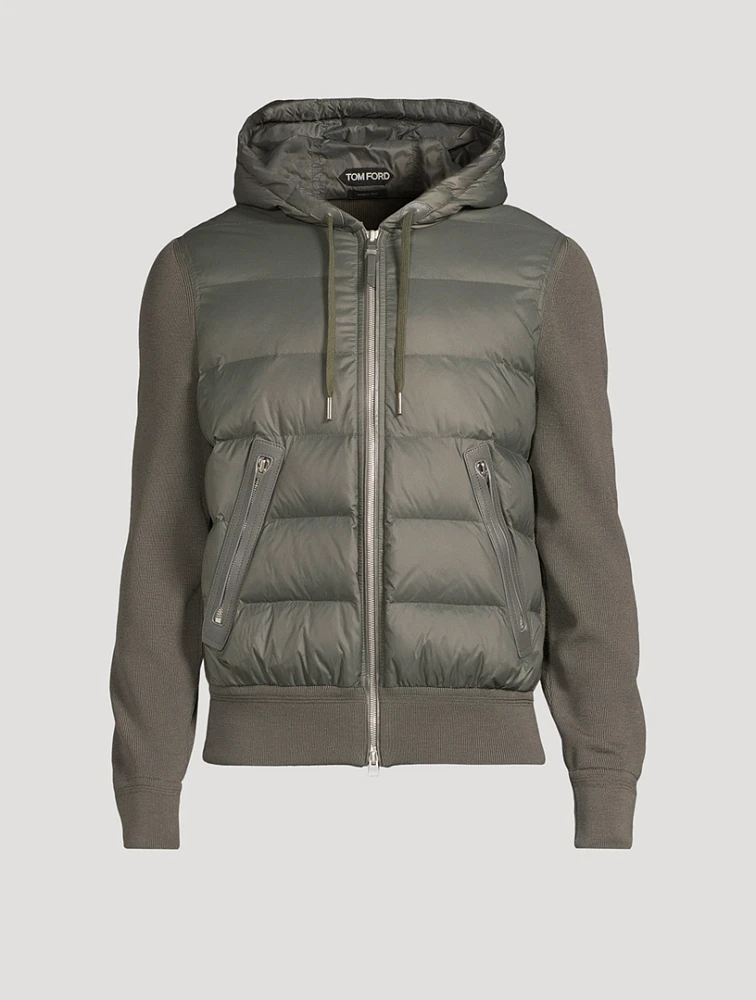 Wool-Blend And Nylon Down Jacket