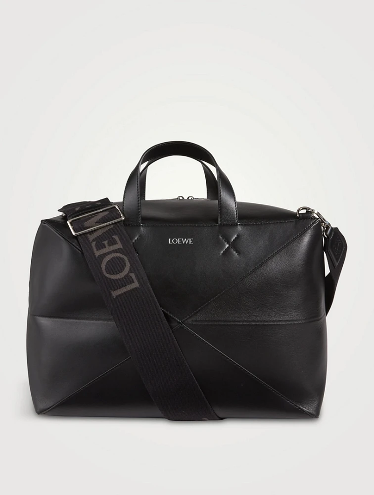 Puzzle Fold Leather Duffle Bag