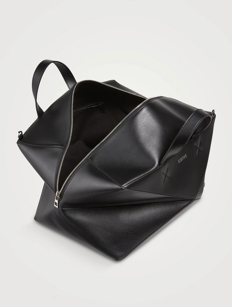 Puzzle Fold Leather Duffle Bag