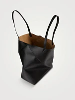 Large Puzzle Fold Leather Tote Bag