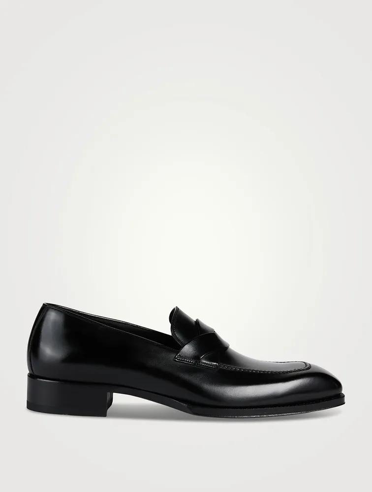 Elkan Burnished Leather Loafers