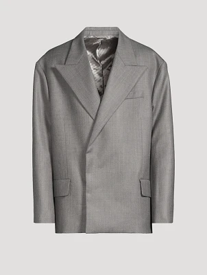 Wool-Blend Relaxed Suit Jacket