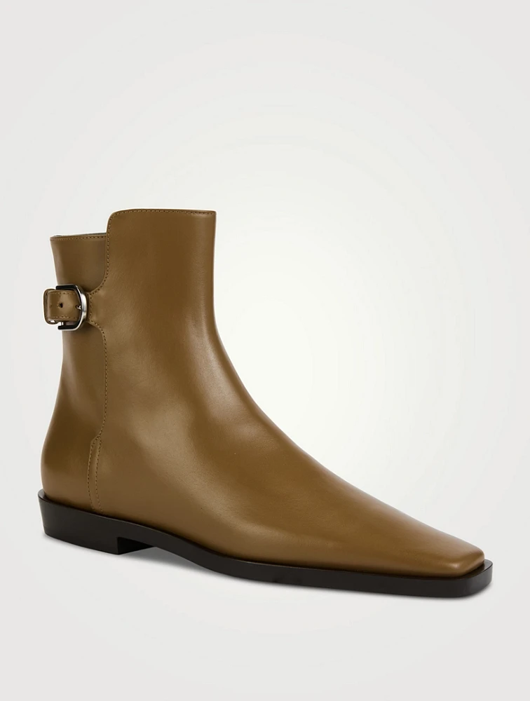 The Belted Leather Ankle Boots
