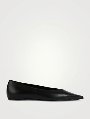 The Asymmetric Leather Ballet Flats