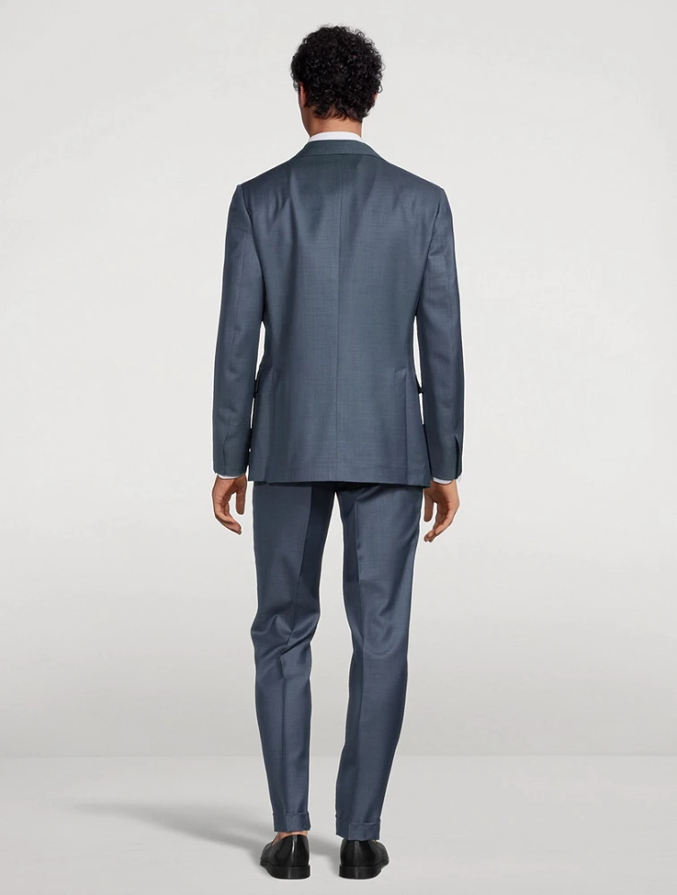 Wool Sharkskin Two-Piece Suit