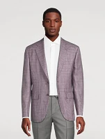 Wool Silk And Linen Jacket Prince of Wales Print