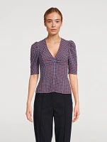 Seersucker Blouse Gingham Print